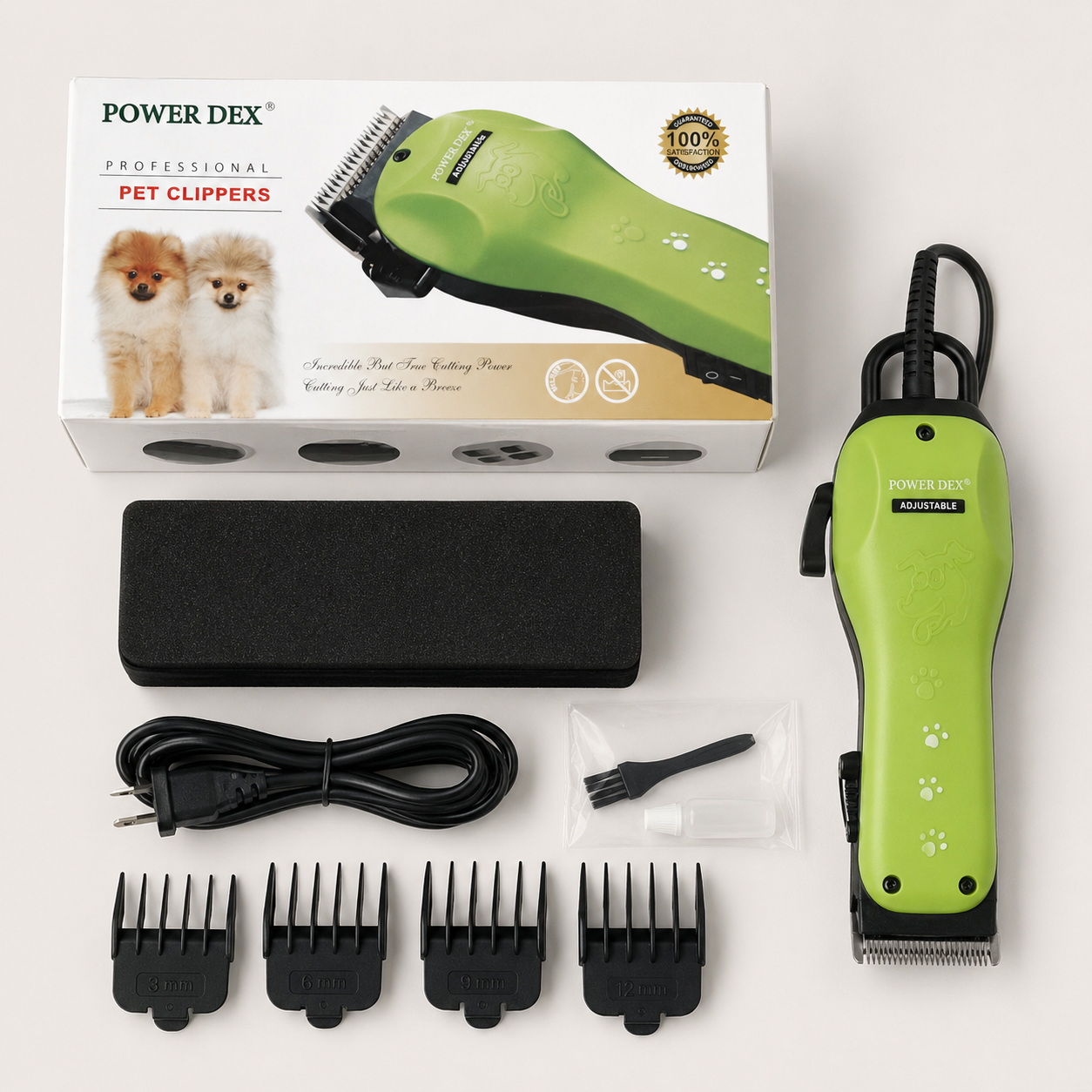 Aparat de Tuns Power Dex Profesional, Motor 10W, 4 Piepteni Detașabili, Pentru Câini și Pisici