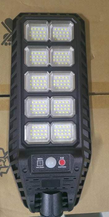 Lampă Solară Stradală IP67, 300W, Senzor Mișcare, Telecomandă, 6500K Alb Rece